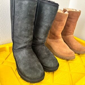 UGG Black and Tan Winter Boots (2 pair one price)👌